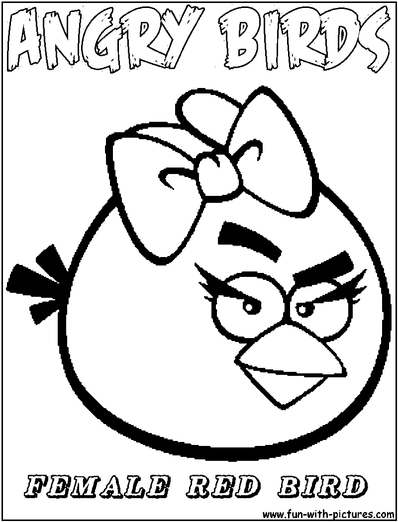 Angrybirds Femaleredbird Coloring Page 