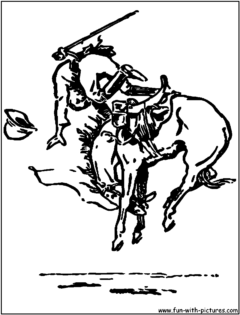 Bucking Horse Coloring Page 