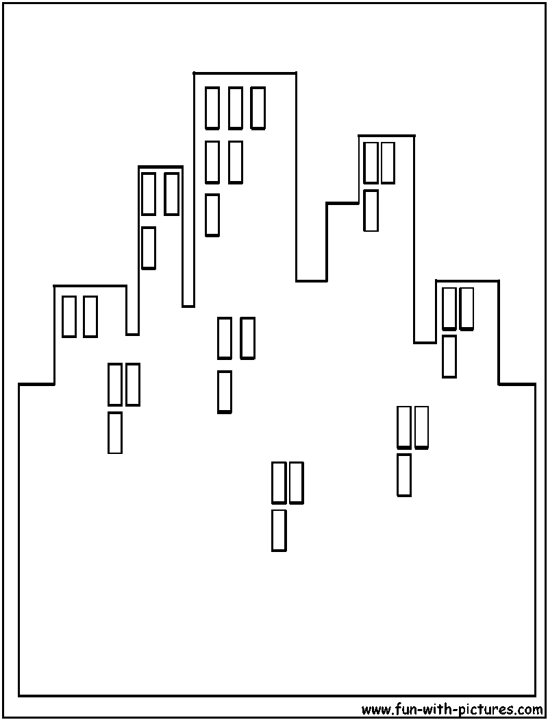 Manhattan Cutout Coloring Page 