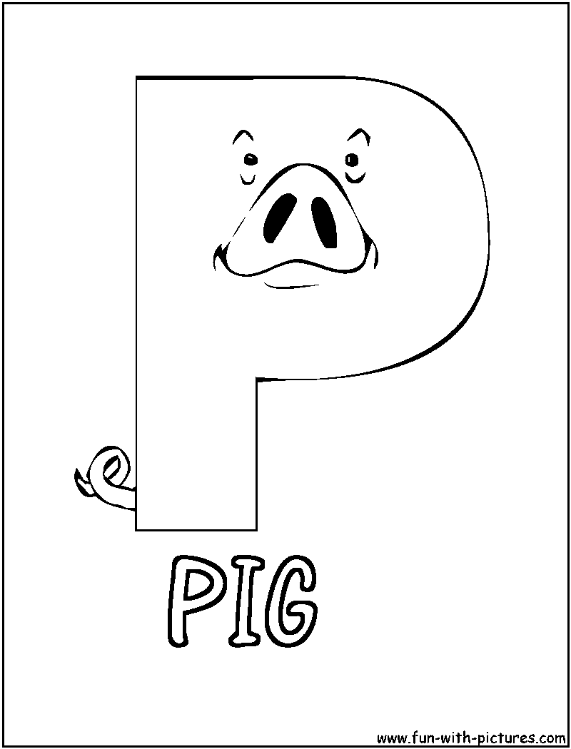 Picture Alphabets P Coloring Page 