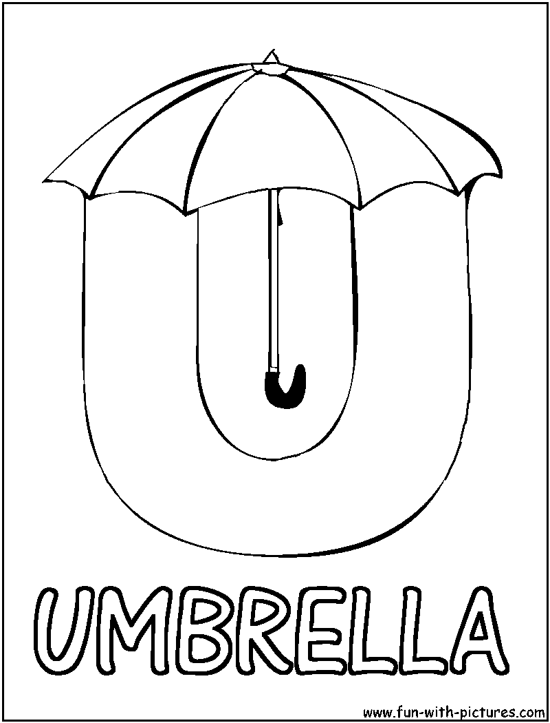 Picture Alphabets U Coloring Page 