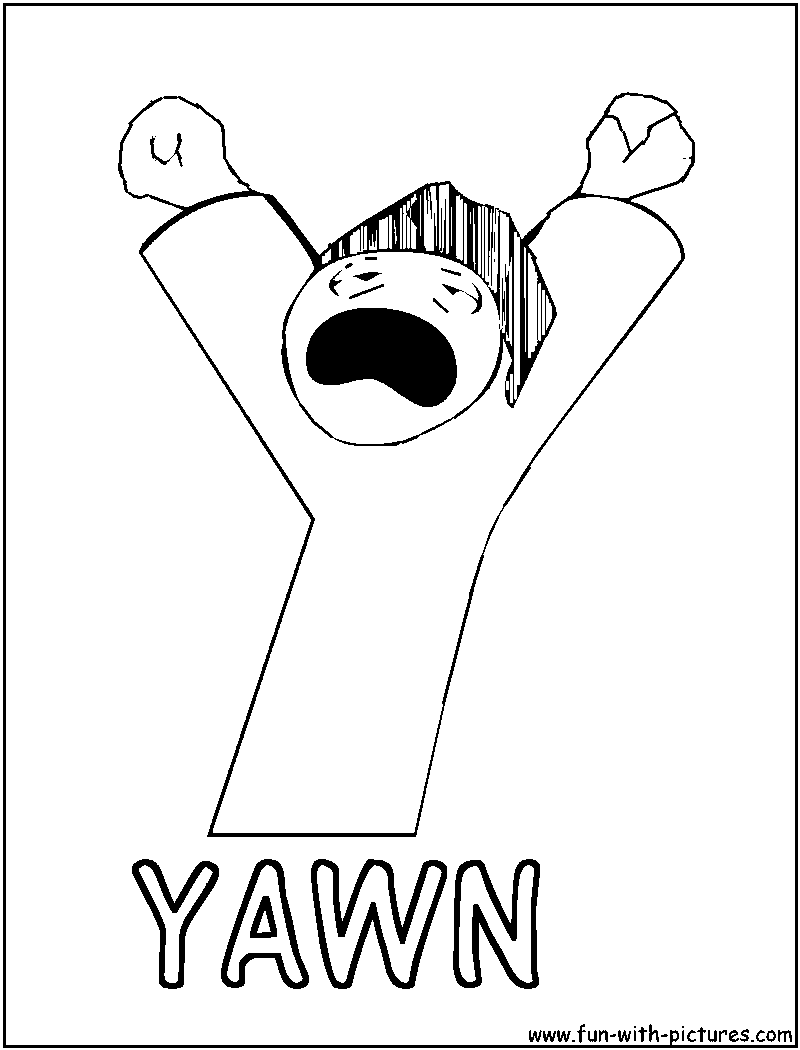 Picture Alphabets Y Coloring Page 