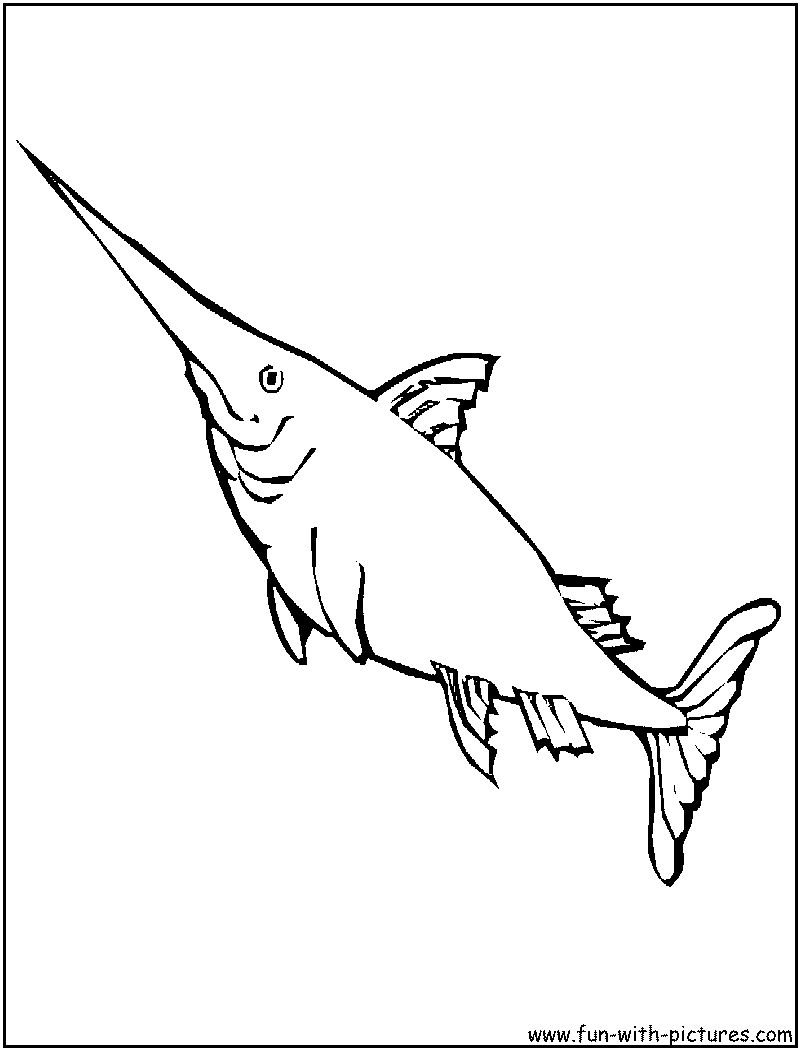 Swordfish Coloring Page 