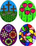 colorful easter eggs card