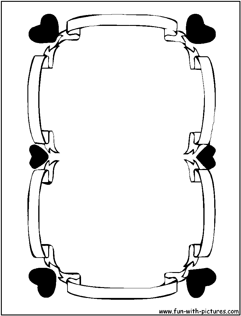 Valentine Borders Coloring Page 