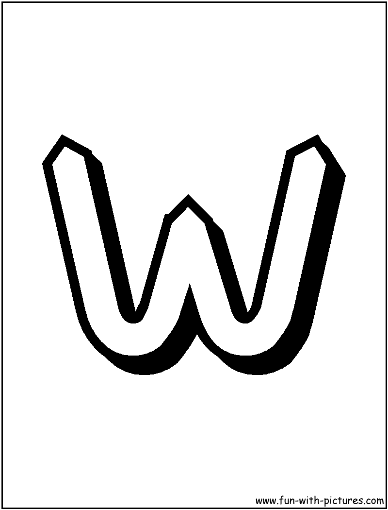 Alphabet Letter W Coloring Page 