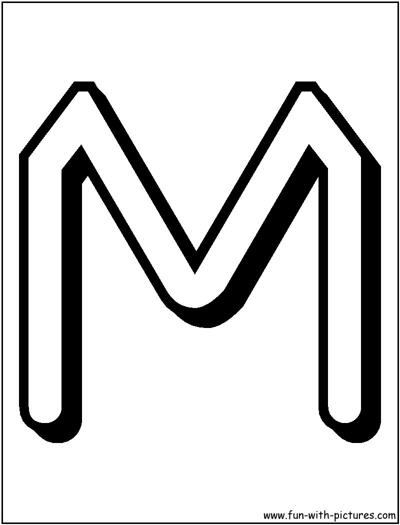 Alphabet Letters M Coloring Page 