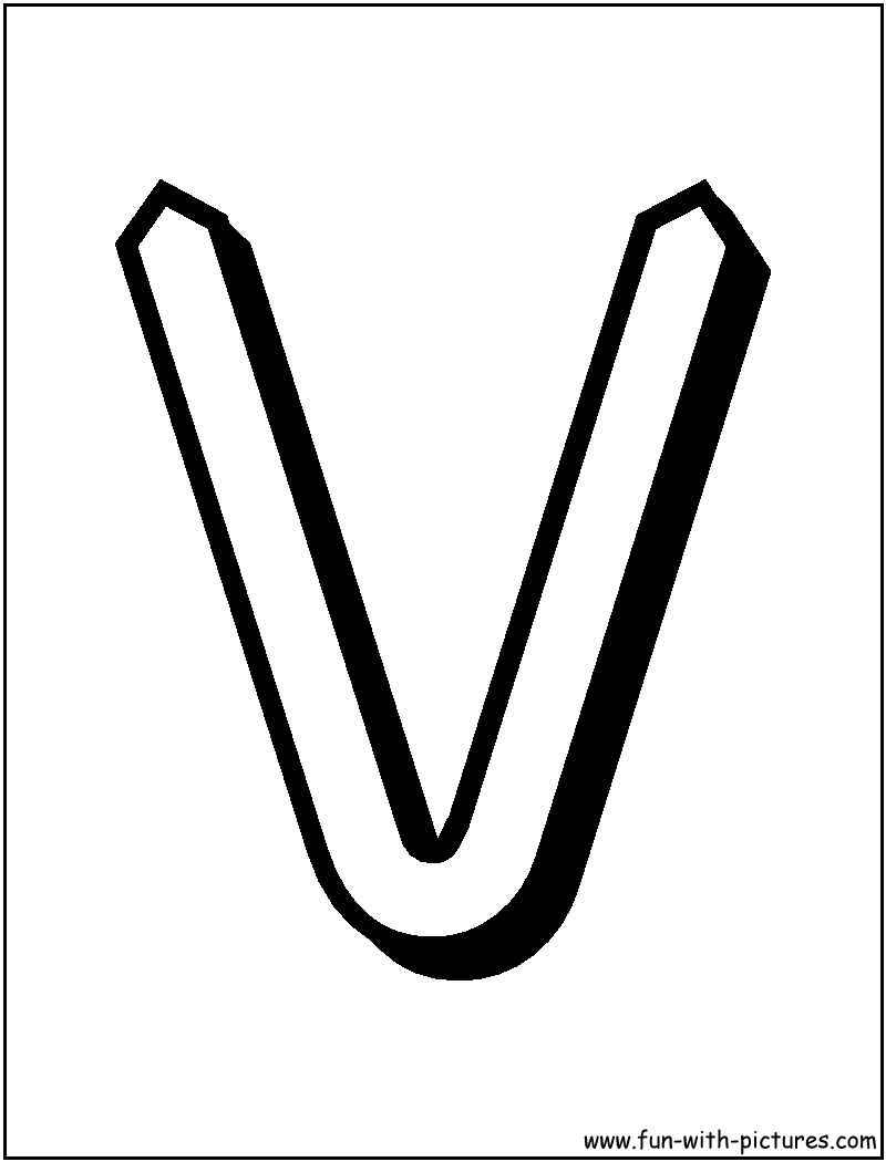 Alphabet Letters V Coloring Page 