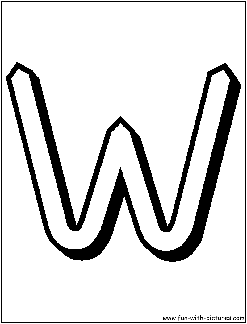 Alphabet Letters W Coloring Page 