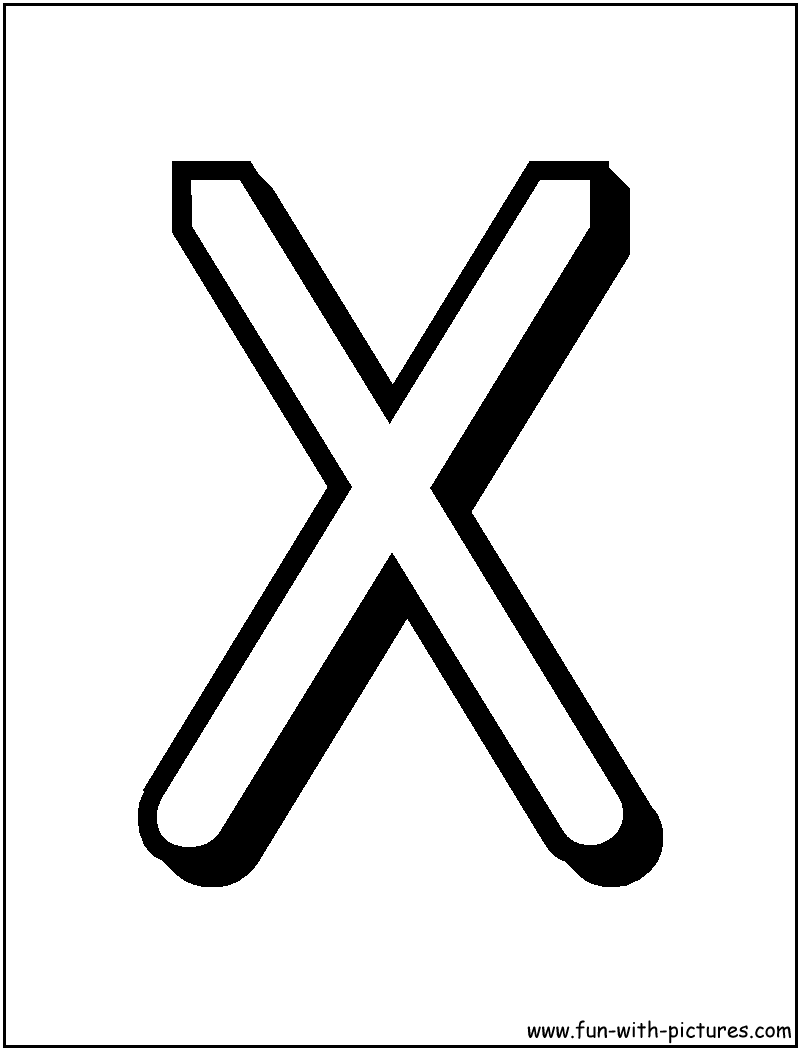 Alphabet Letters X Coloring Page 