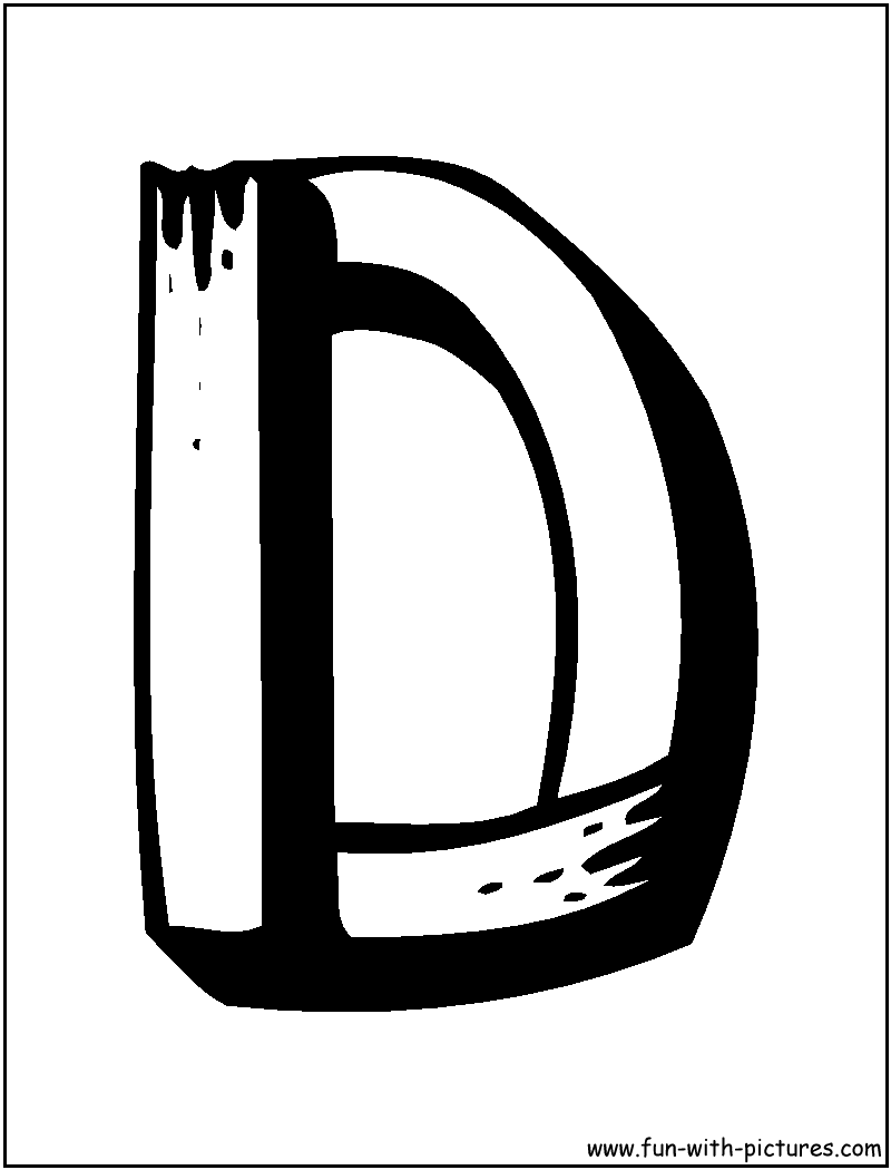 Alphabets D Coloring Page 
