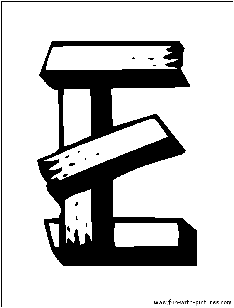 Alphabets E Coloring Page 