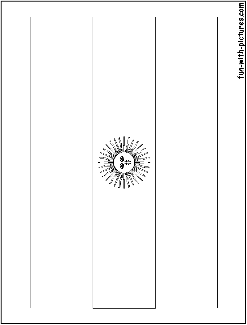 Argentina Flag  Coloring Page