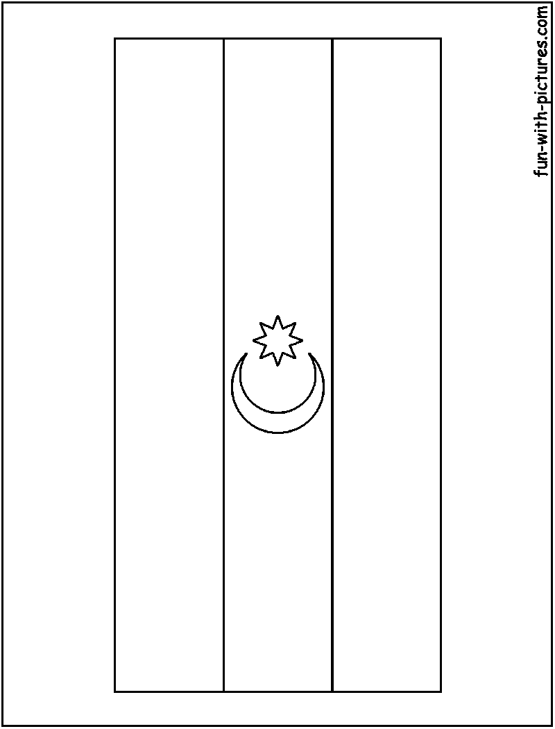 Azerbaijan Flag  Coloring Page