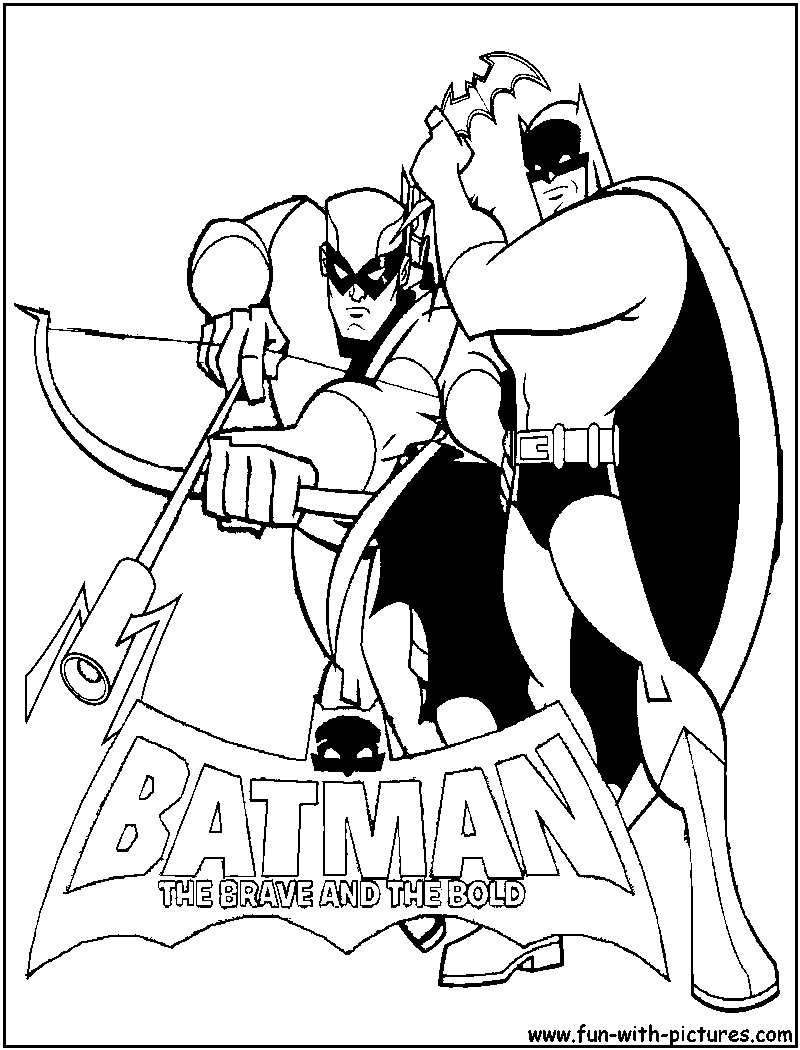 Batman Greenarrow Coloring Page 