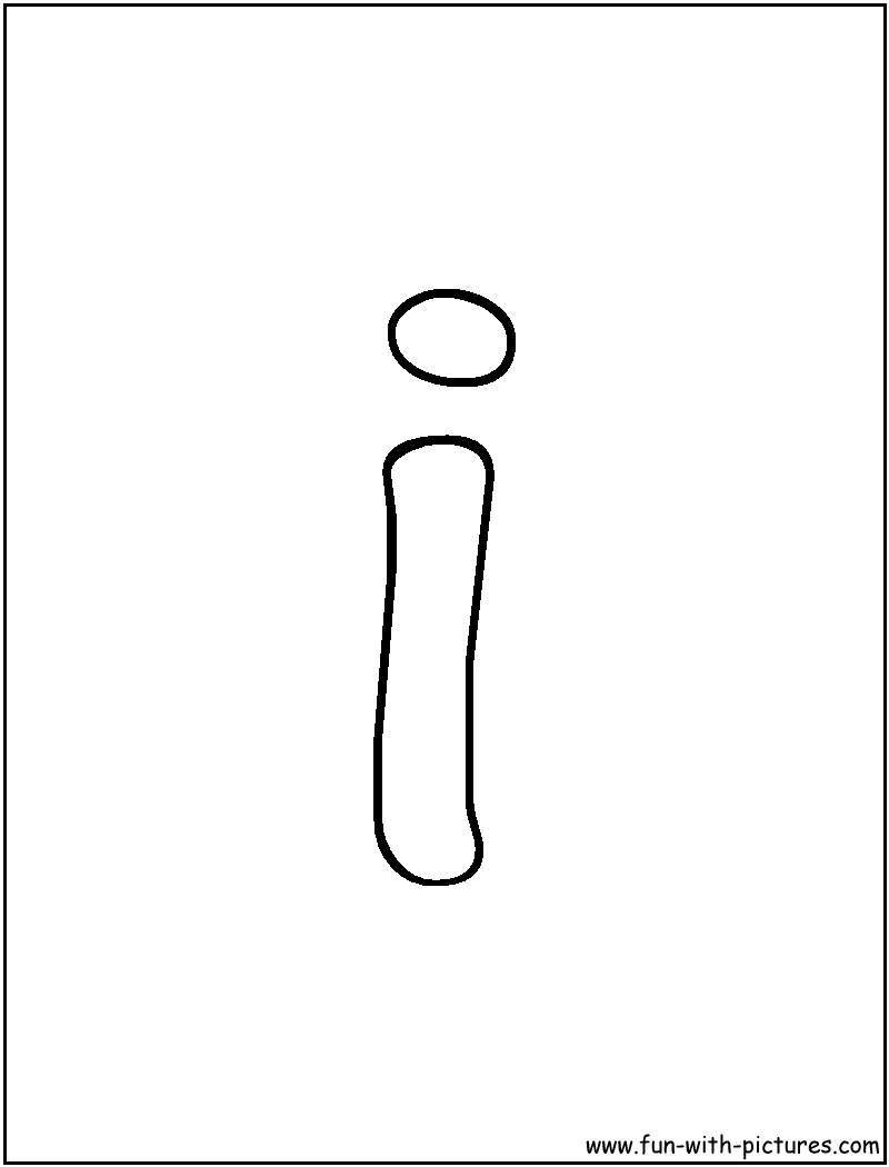 Bubble Letter I Coloring Page 