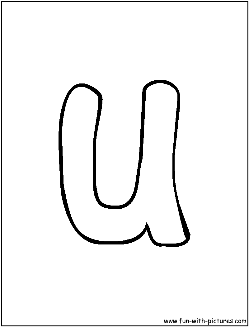 Bubble Letter U Coloring Page 