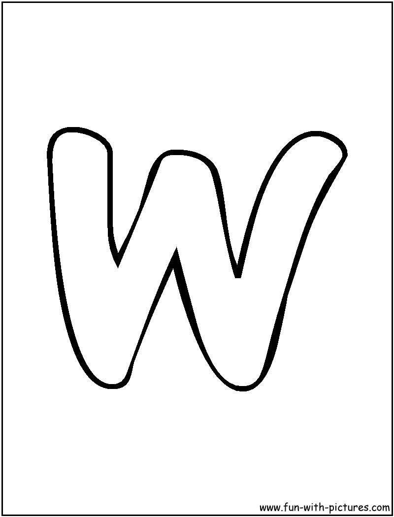 Bubble Letter W Coloring Page 