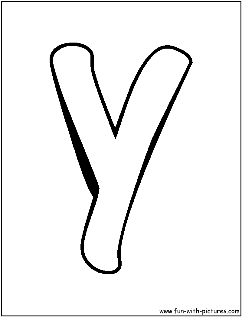 Bubble Letter Y Coloring Page 