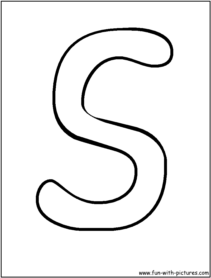 Bubble Letters S Coloring Page 