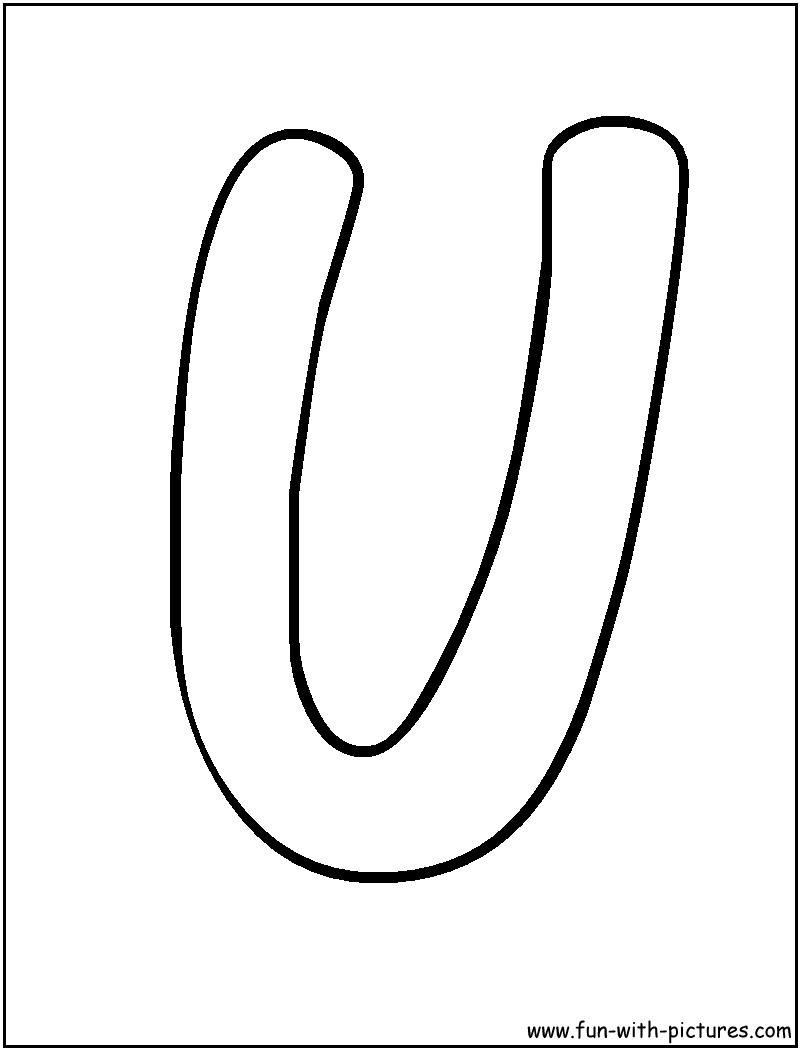 Bubble Letters U Coloring Page 