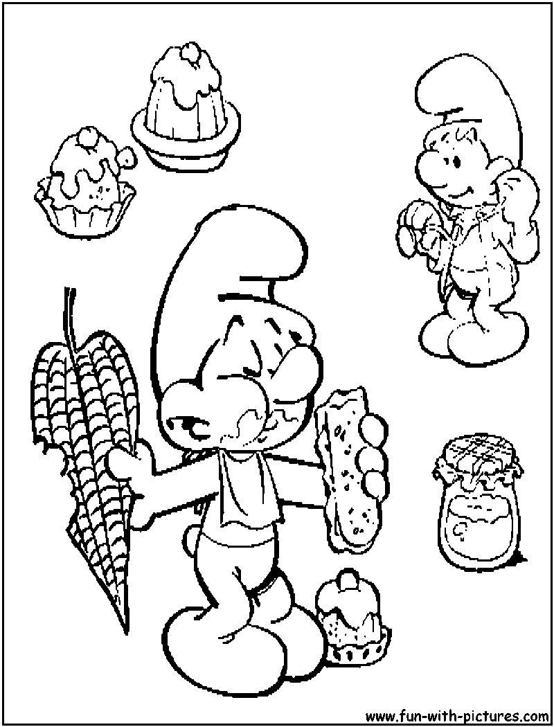 Greedysmurf Coloring Page 