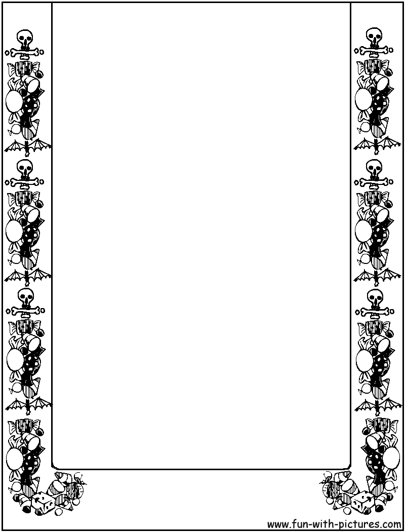 Halloweenborder Coloring Page 