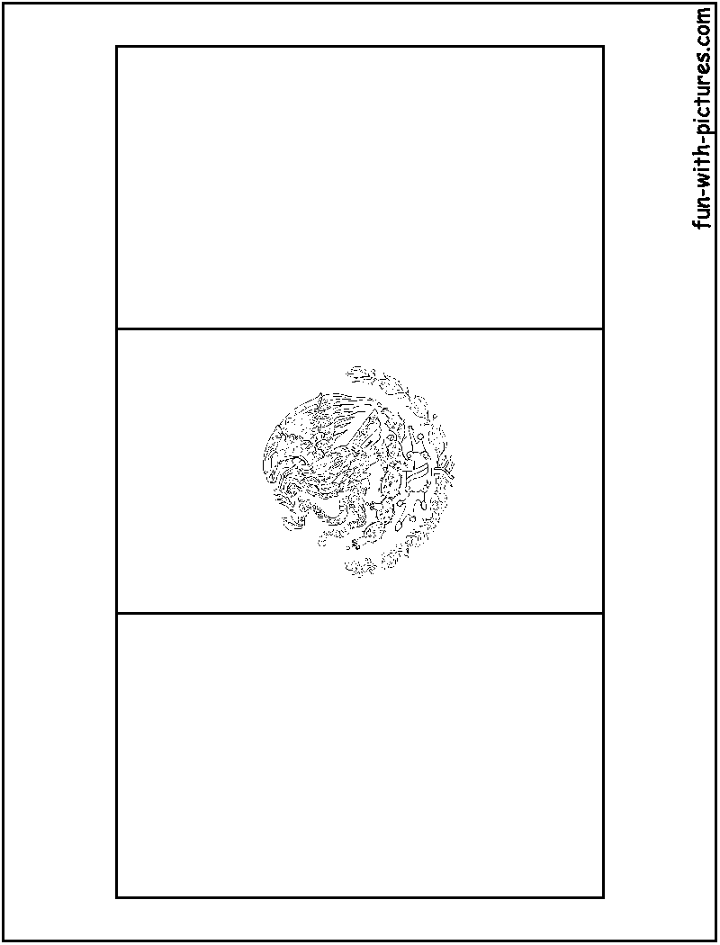 Mexico Flag  Coloring Page
