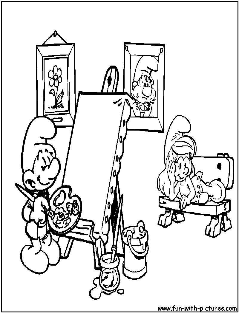 Paintersmurf Coloring Page 