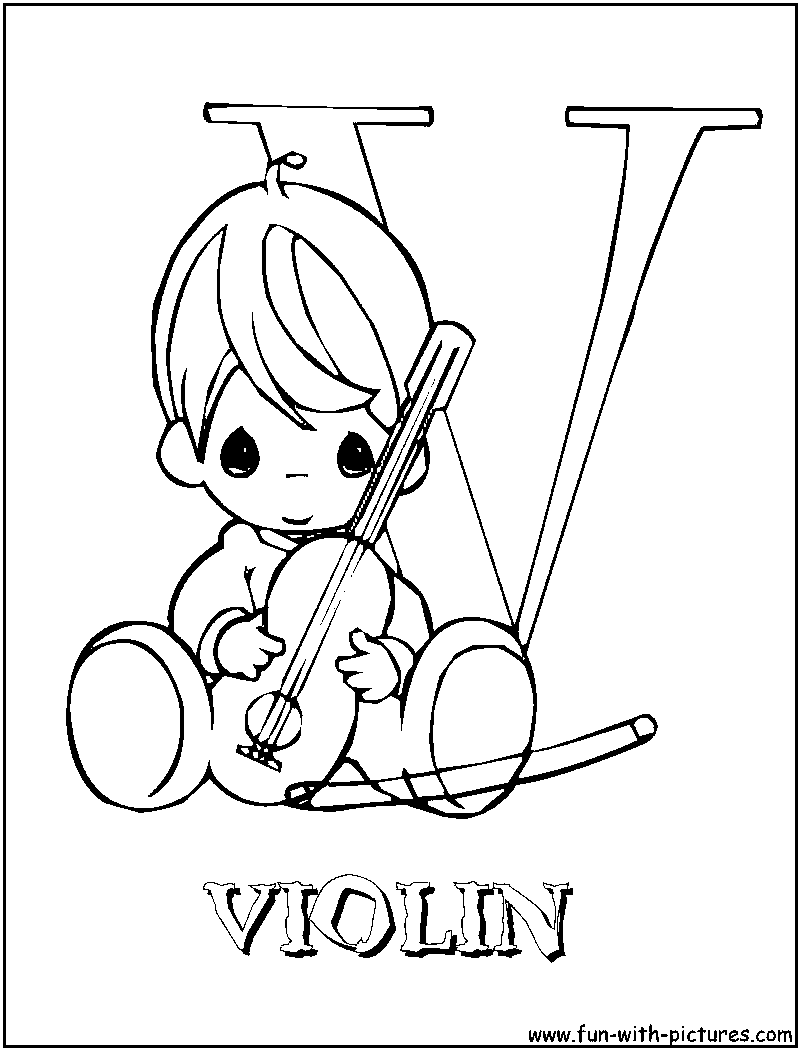 Preciousmoments V Coloring Page 