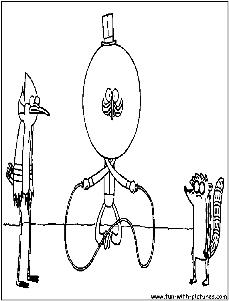 Regular Show Mordecai Rigby Pops Coloring Page 