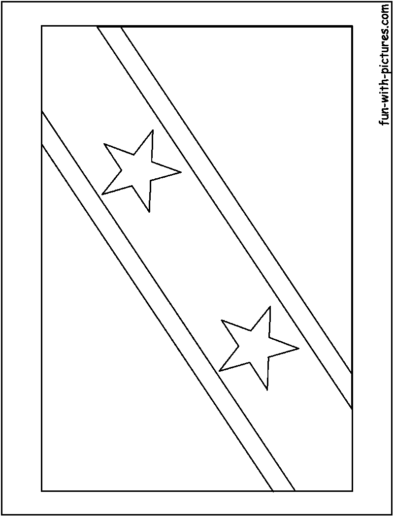 Saint Kitts And Nevis Flag  Coloring Page