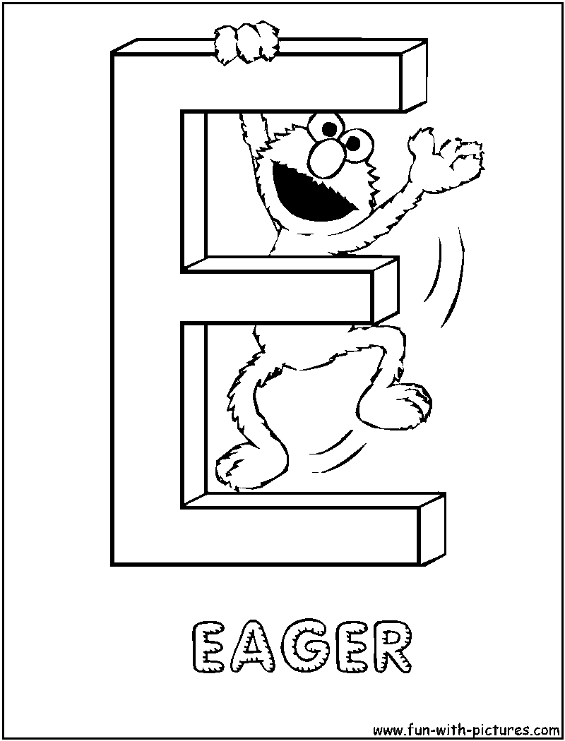 Sesamestreet E Coloring Page 