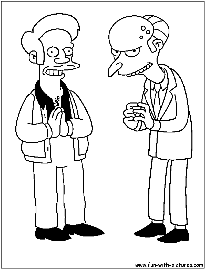 Simpsons Apu Burns Coloring Page 