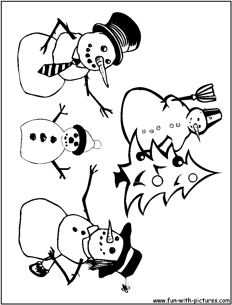 Snowmen Coloring Page 