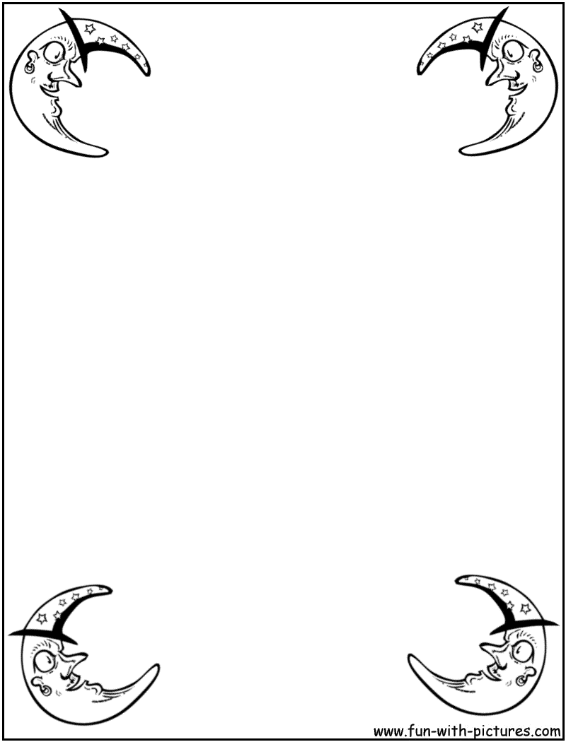 Spookymoonhalloweenborder Coloring Page 