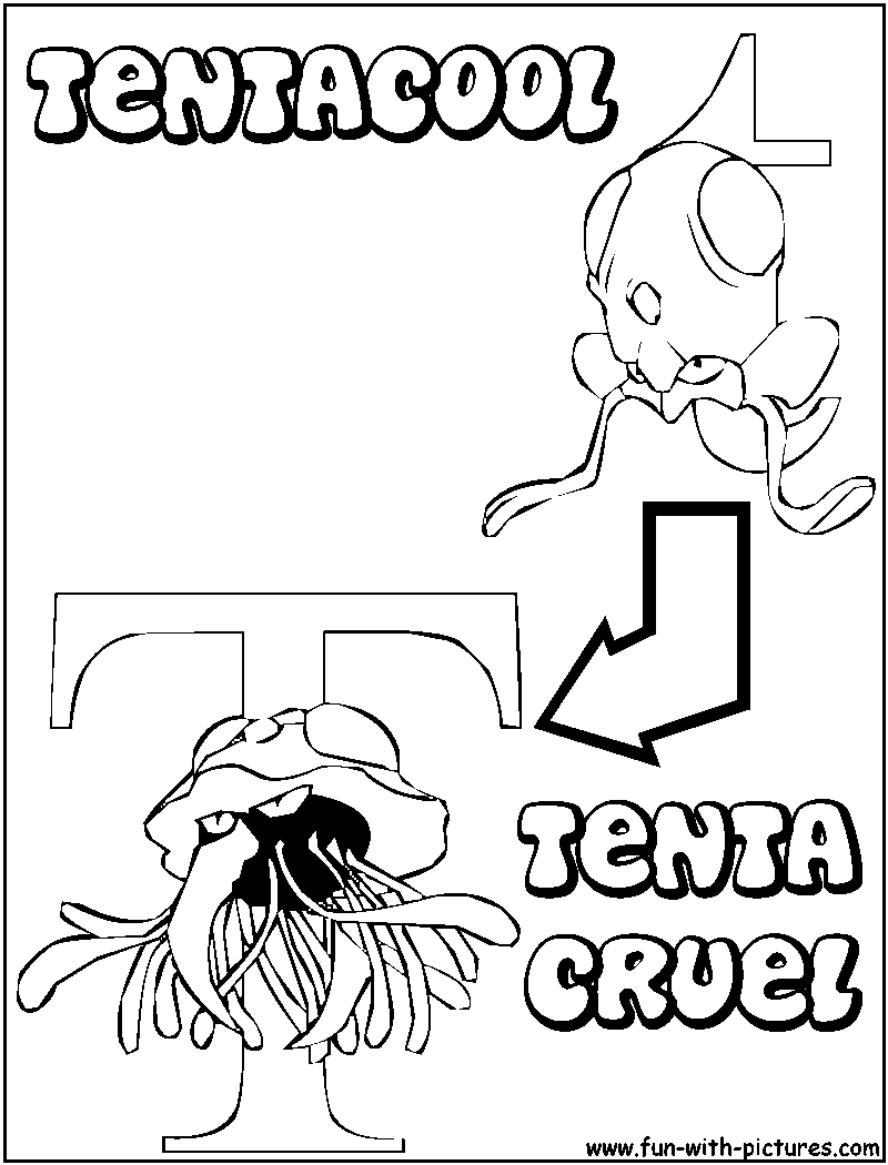 T Tentacool Tentacruel Coloring Page 