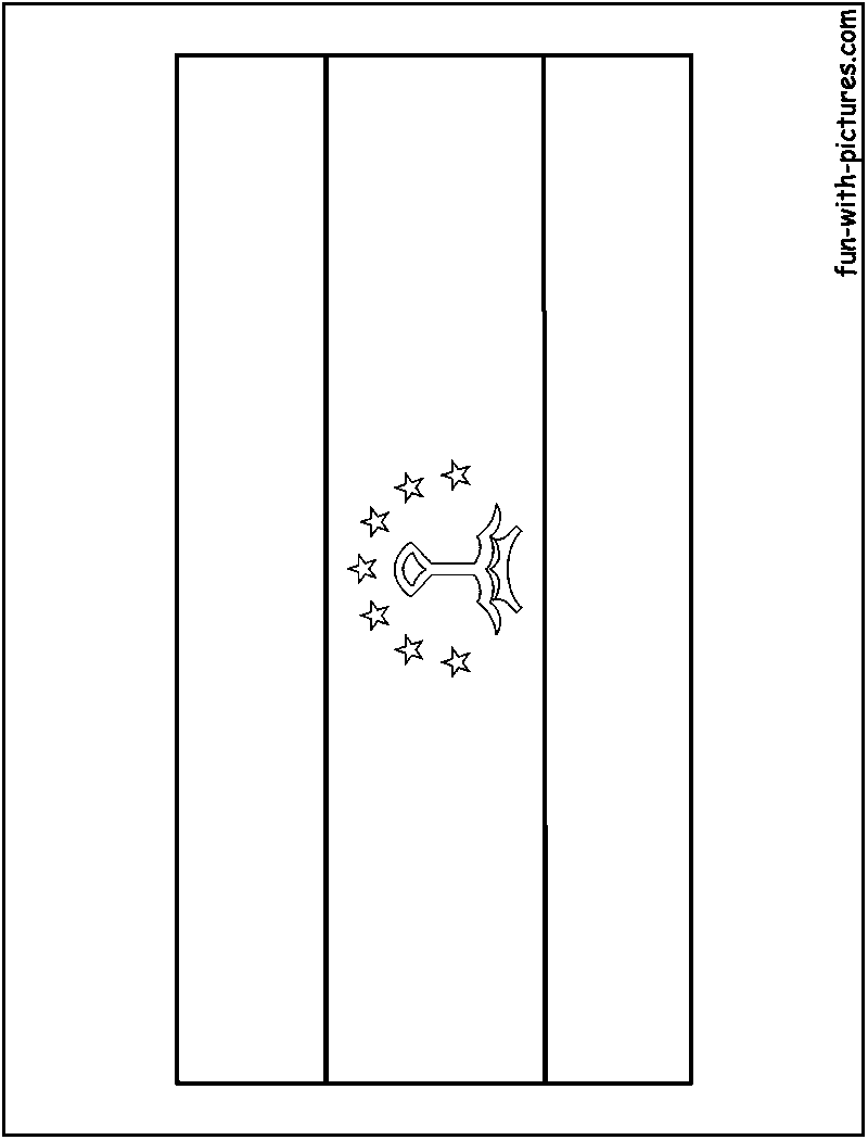 Tajikistan Flag  Coloring Page